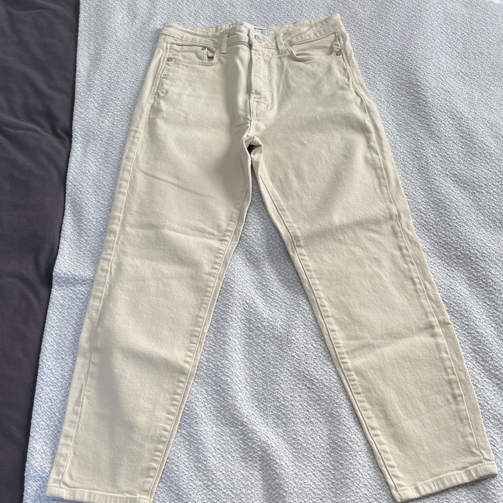 Stradivarius Cream Mom Slim Jeans